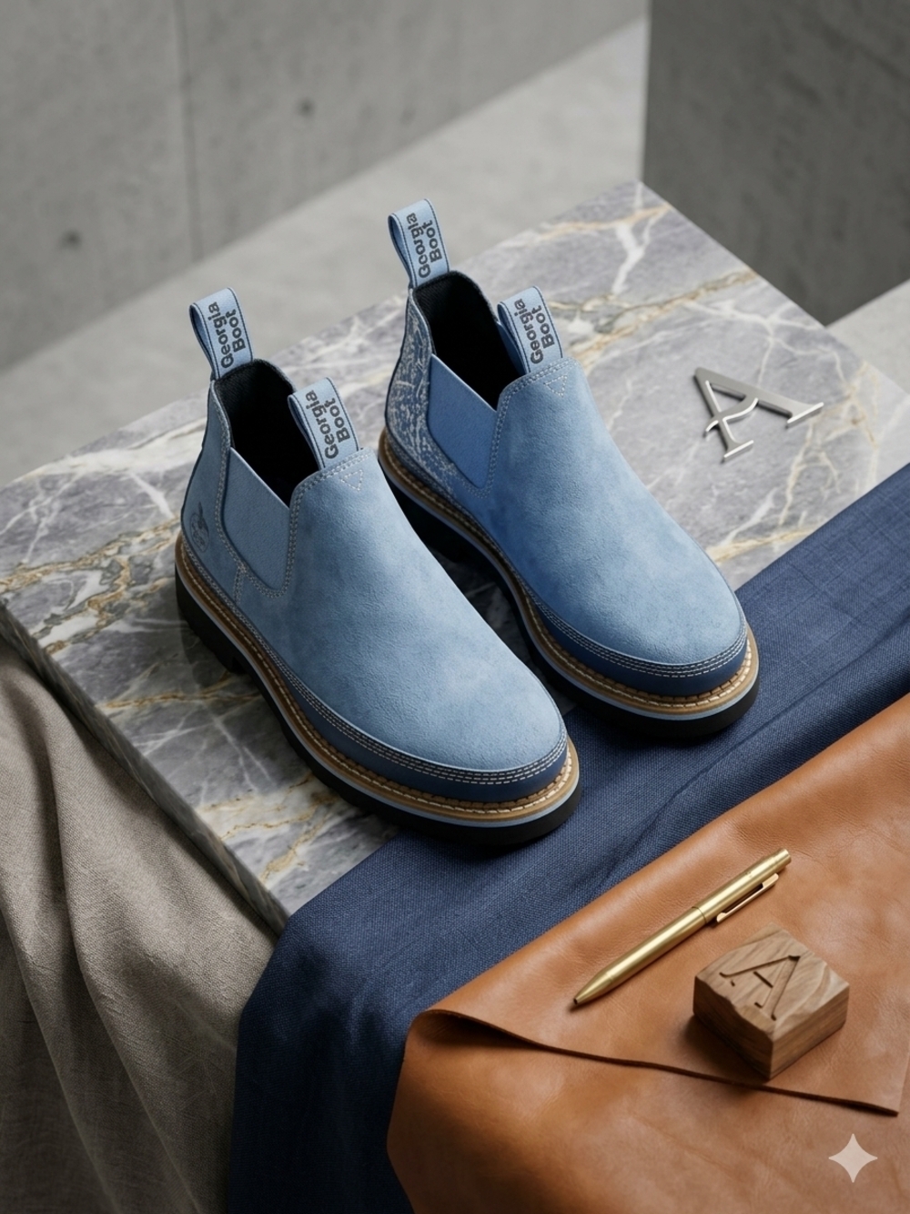Georgia Boot Men’s Light Blue Suede Chukka Boots